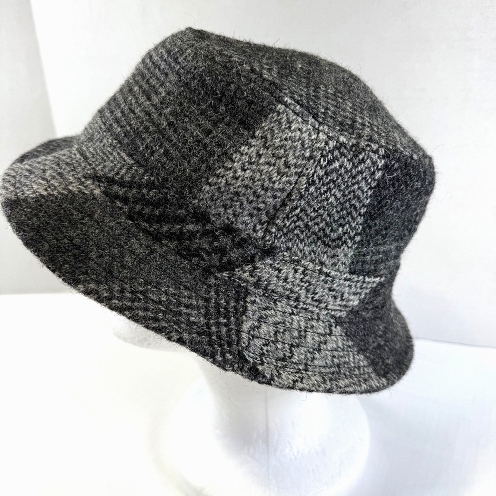 Vintage Land's End Harris Tweed Wool Bucket Hat Men's Med (7 1/8-7 1/4) USA Made